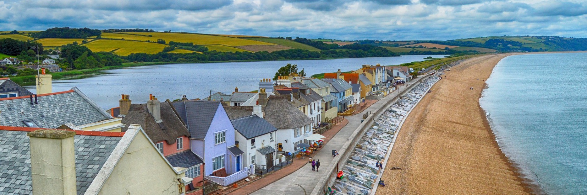 Torcross Beach and Slapton Ley near Sea View Campsite in Devon.
