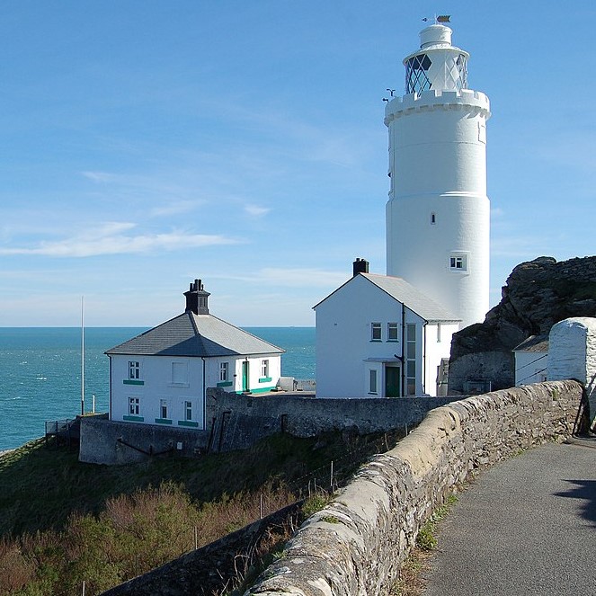 Start Point Lighthouse near Sea View Campsite in Devon.